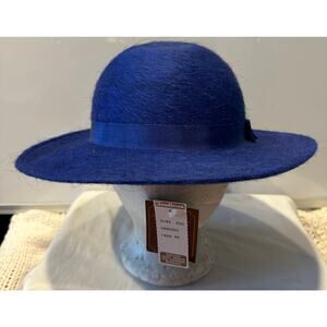 Kashmir Women's Royal Blue Cashmere and Wool Hat Vintage NWT Bradlees Derby